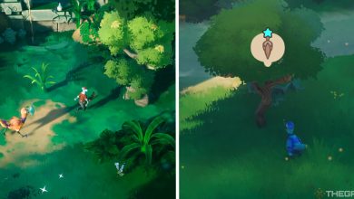 image of jacob leading an axepecker next to image of axepecker cutting down a tree