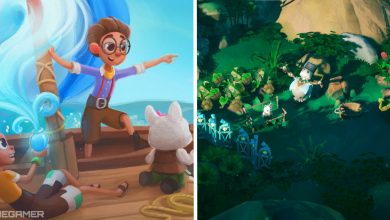 image of opening cutscene next to iamge of hedda sitting near farmland