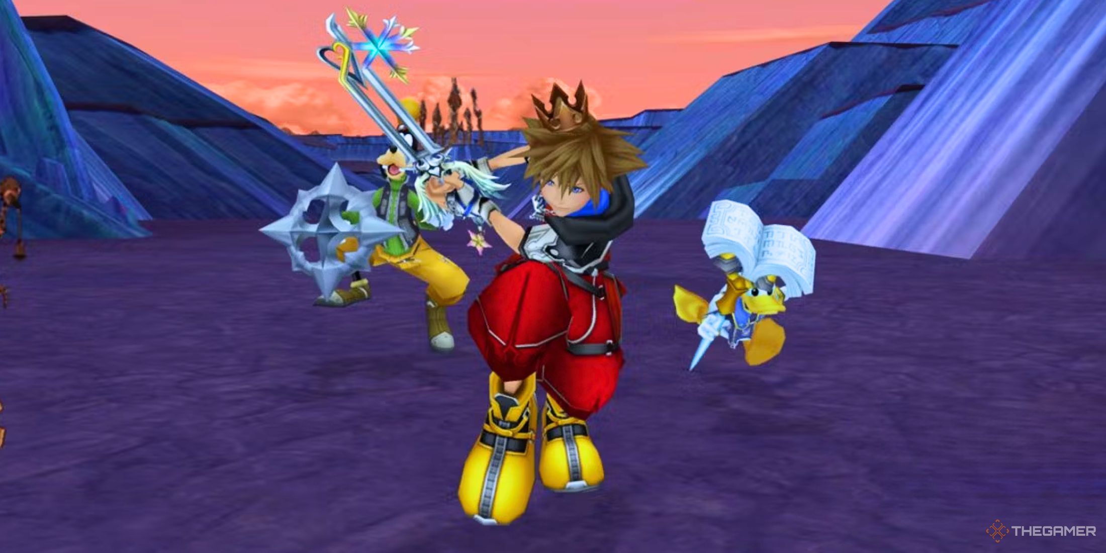 Un jugador corriendo con el ícono de la habilidad Dodge Roll sobre su cabeza en Kingdom Hearts 2 Final Mix.