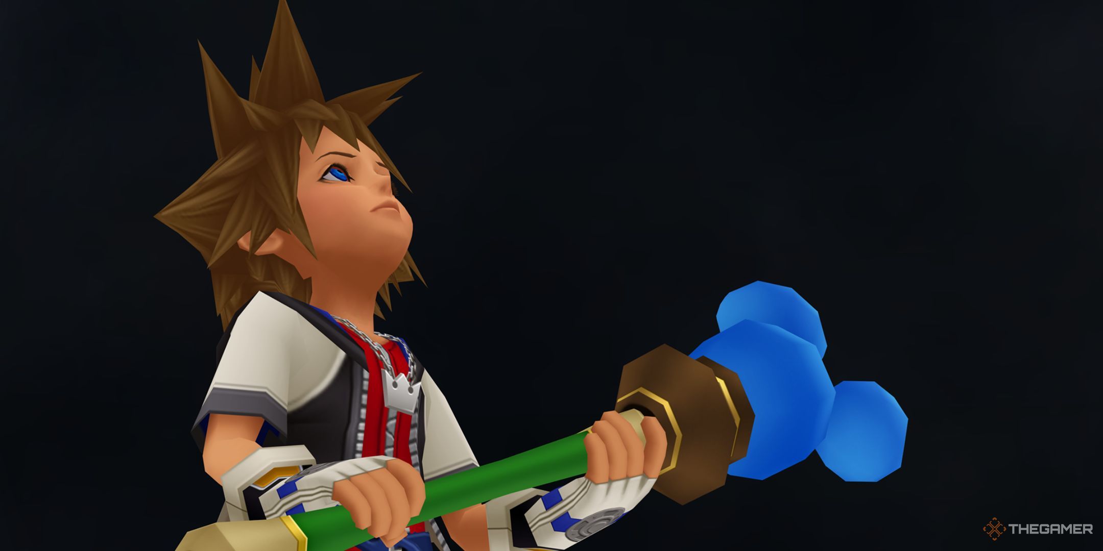 Sora sosteniendo la Dream Rod en la Estación del Despertar en Kingdom Hearts Final Mix.