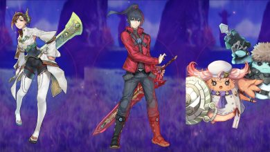 A Collage of Alexandria, Noah, Riku, and Manana from Xenoblade Chronicles 3.