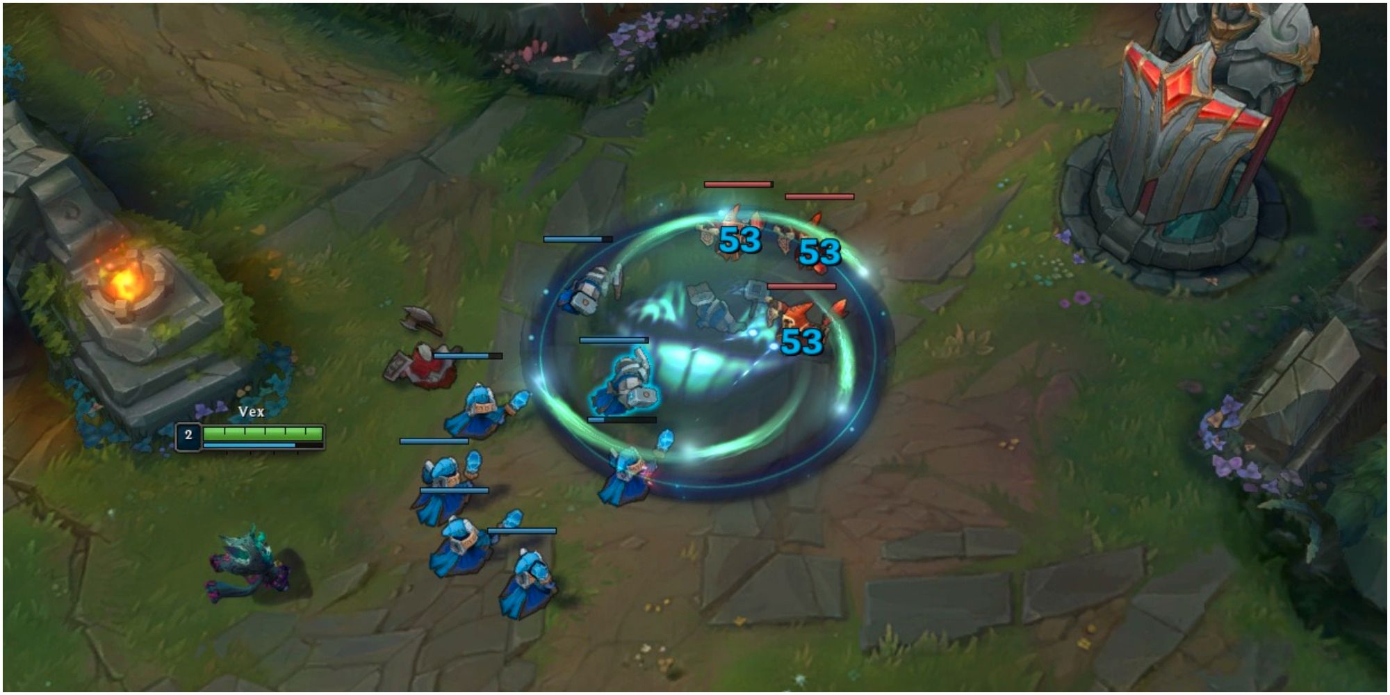 Vex usando la habilidad Oscuridad inminente en League Of Legends