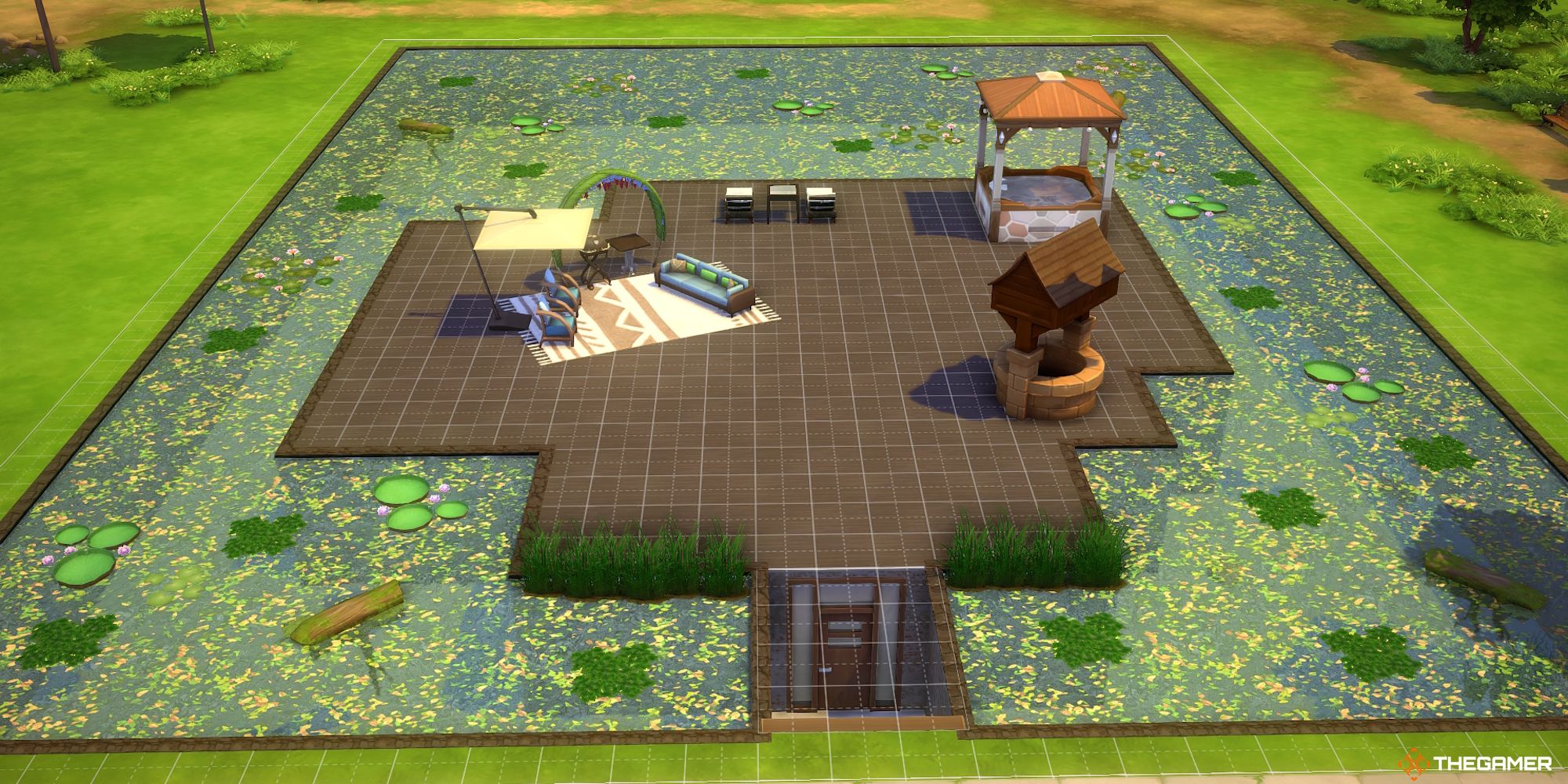 Una casa submarina completamente construida en Sims 4