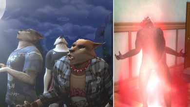 Werewolves howling at the moon and transforming in The Sims 4 Werewolves