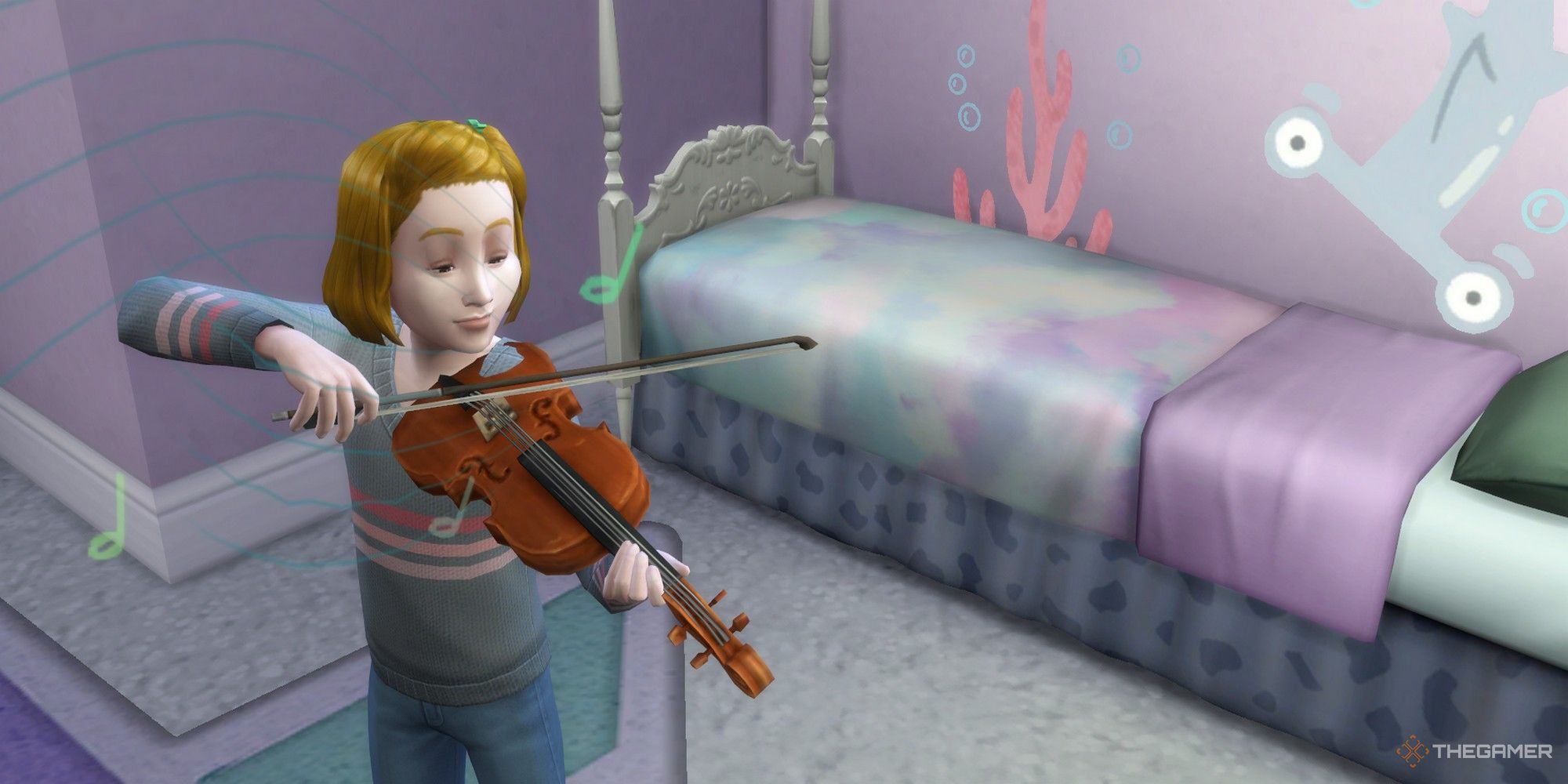 un niño sim tocando el violín los sims 4 habilidad de creatividad habilidades infantiles