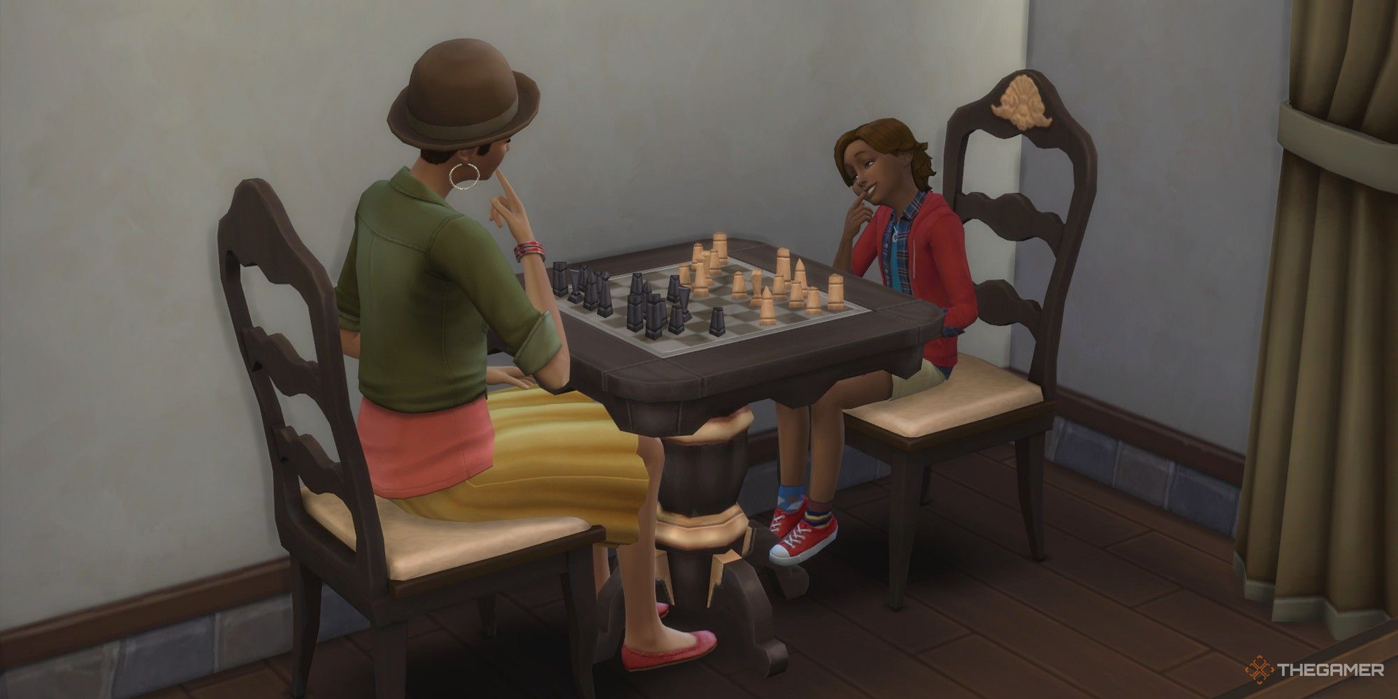 un niño sim jugando ajedrez con sus padres los sims 4 habilidades infantiles habilidad mental