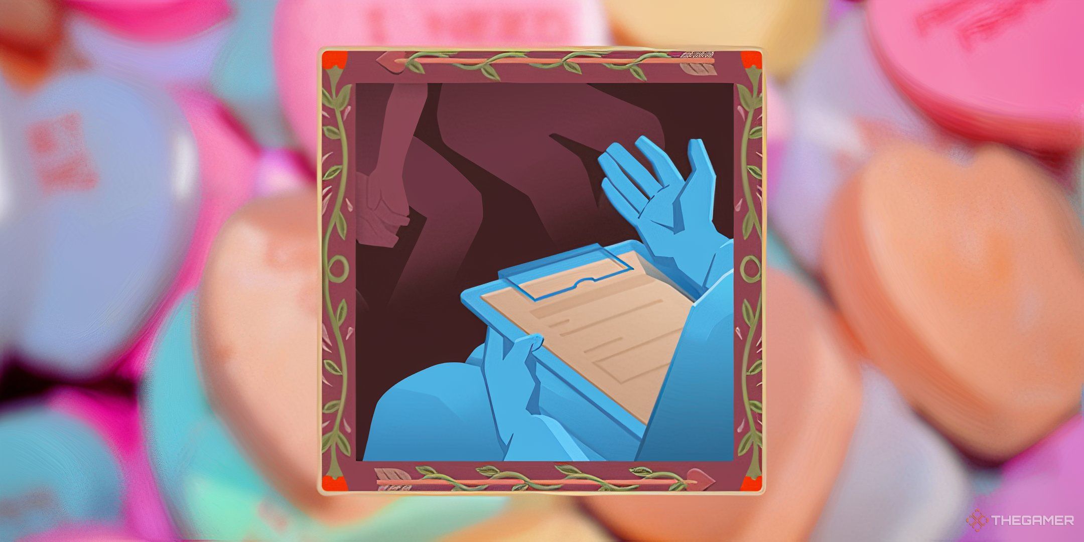 El logotipo de Cupido enamorado de Los Sims 4 Asesoramiento sobre corazones de conversación.