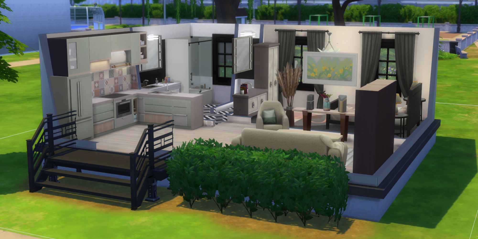 Casa en modo construcción de Sims 4 en Newcrest.