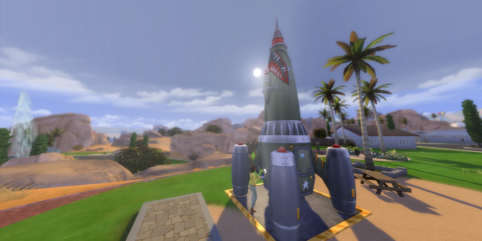 un sim construye un cohete en oasis springs la habilidad científica de los sims 4