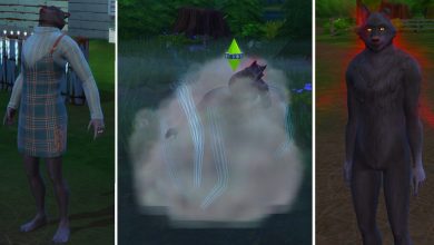 Werewolves sparring and howling at the moon and glowing red in Sims 4 Werewolves