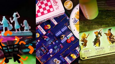 split image of three board games - Disney's call of the spirits five nights at freddy's and hocus pocus