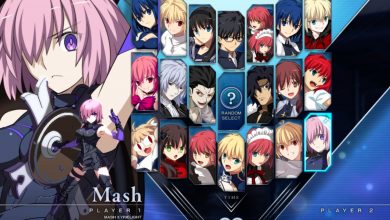 Melty Blood: Type Lumina character select screen, with Mash Kyrieligh highlighted.
