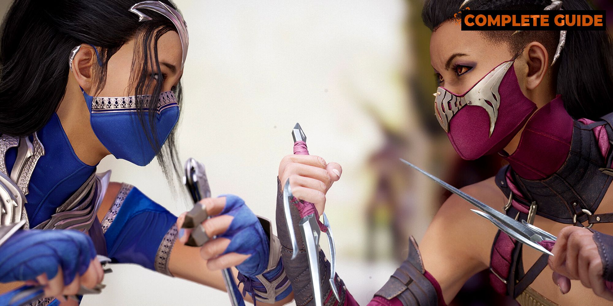 Kitana frente a Mileena en un plano cerrado.