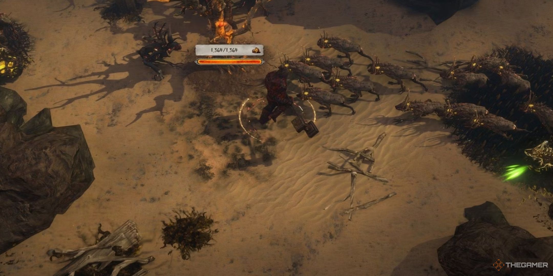 Jugador realizando la nueva mecánica de liga introducida en Path of Exile: Settlers of Kalguur.