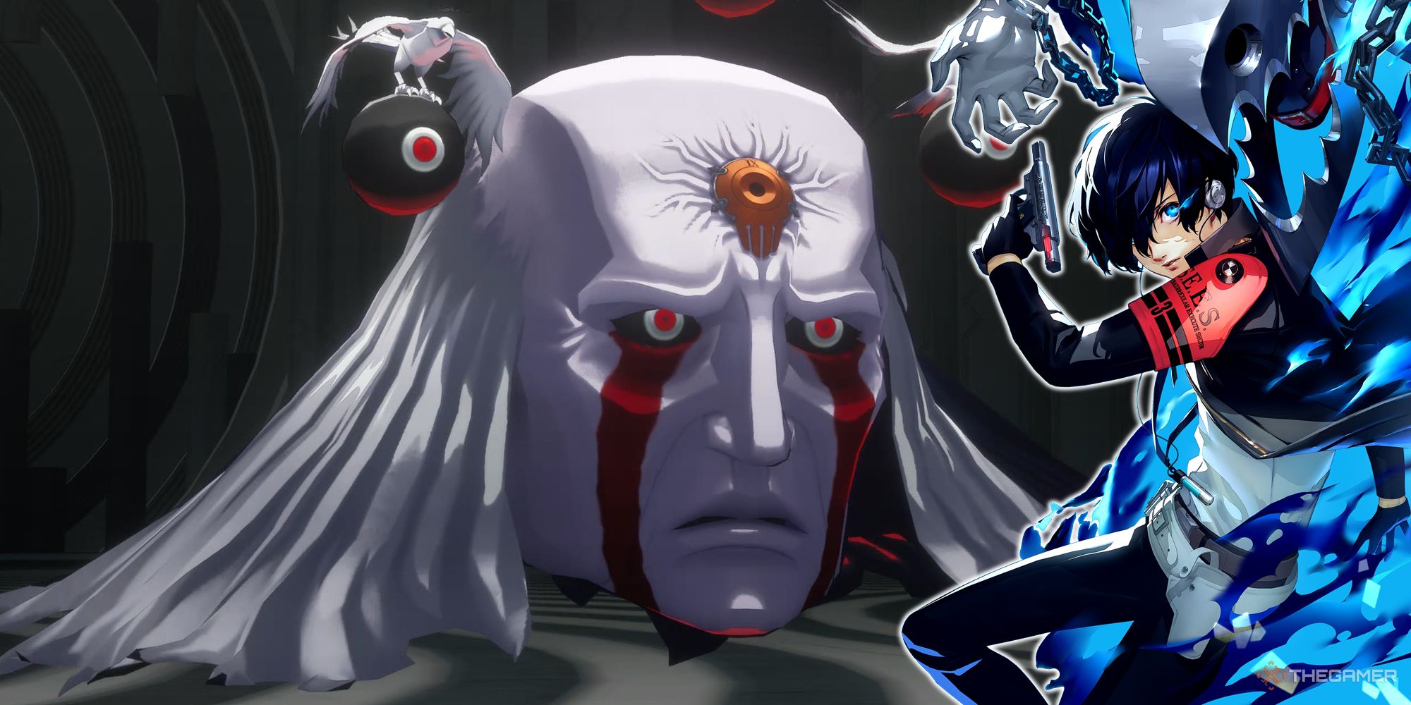 Persona 3 Reload Appropriating Noble con portada superpuesta