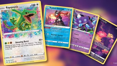 Pokemon TCG Lost Zone Box Deck Cards: Rayquaza, Radiant Greninja, Sableye, and Comfey