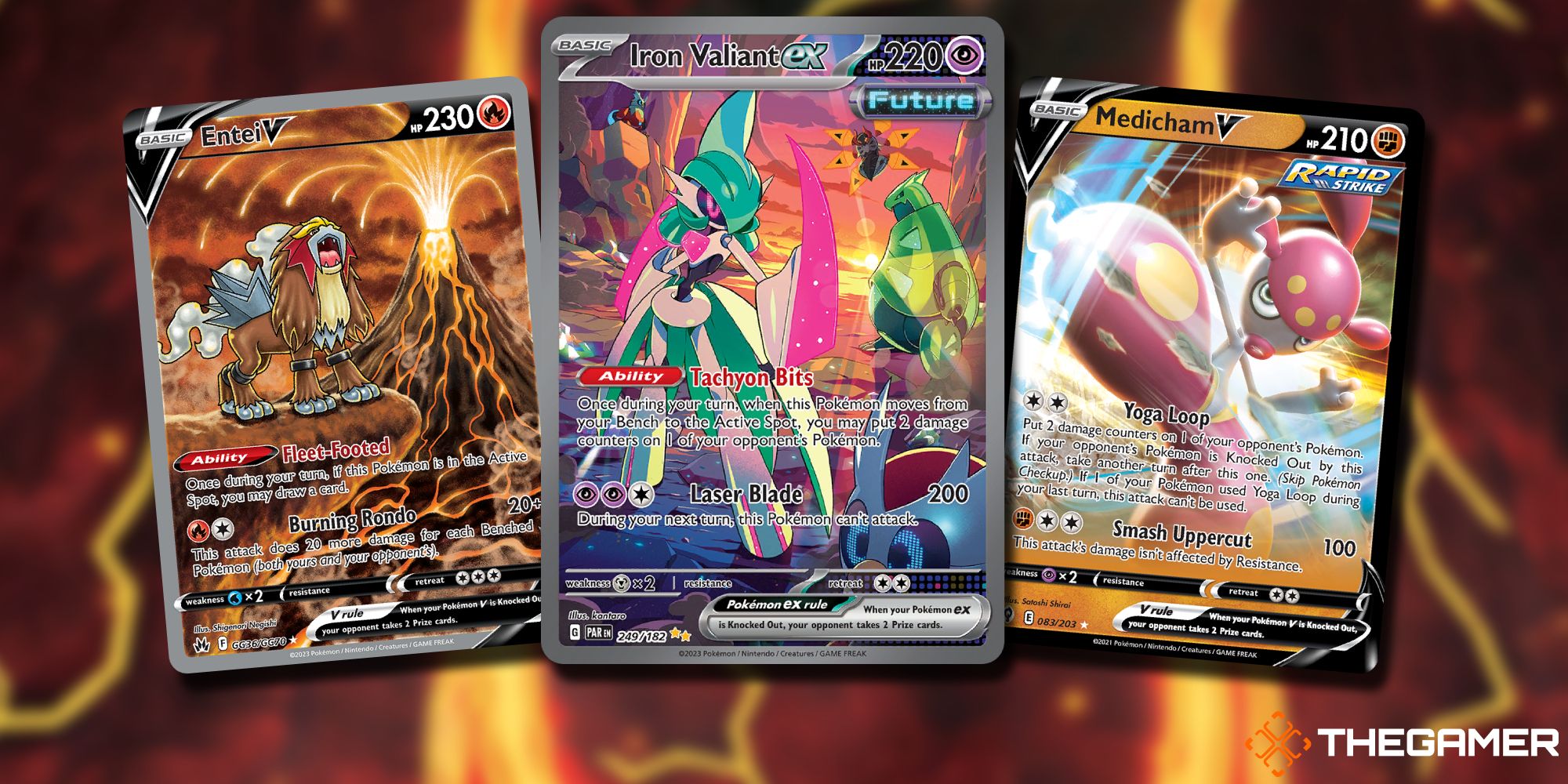 Cartas Iron Valiant, Entei V y Medicham V de JCC Pokémon