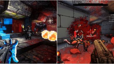 Project Warlock 2 collage of Freeze spell and shotgun gibs