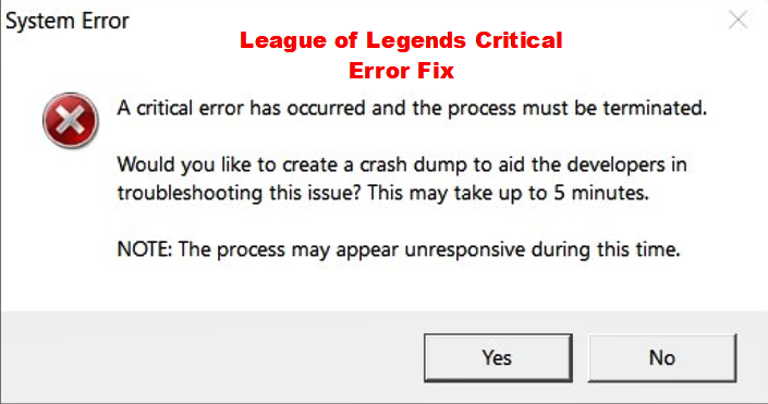 Error crítico de League of Legends