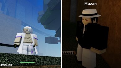 Roblox Project Slayers custom character on the left and Muzan on the right