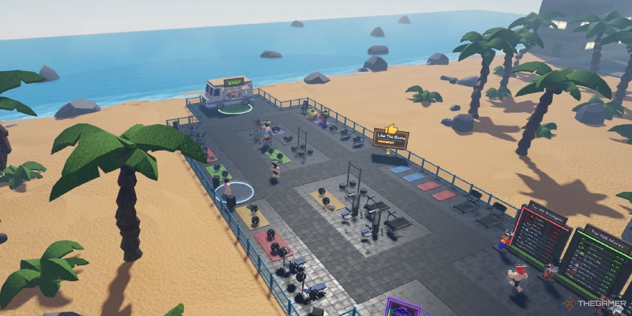 gimnasio de playa de la liga de gimnasios de roblox