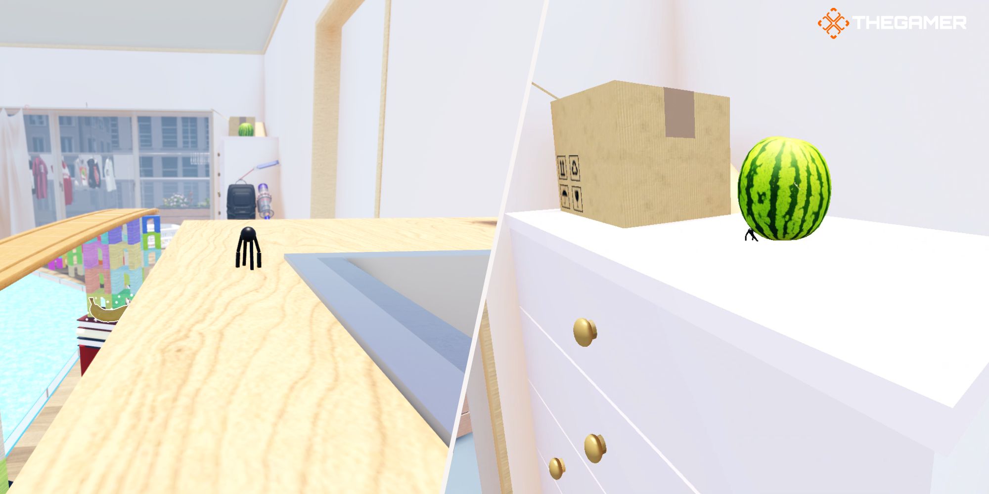 Roblox: Secret Staycation, Derecha: el caviar junto a la sandía, Izquierda: el caviar
