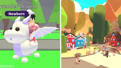 image of lavender dragon next to image of adoption island