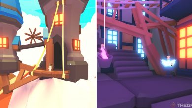 image of sky castle next to image of fly potion inside