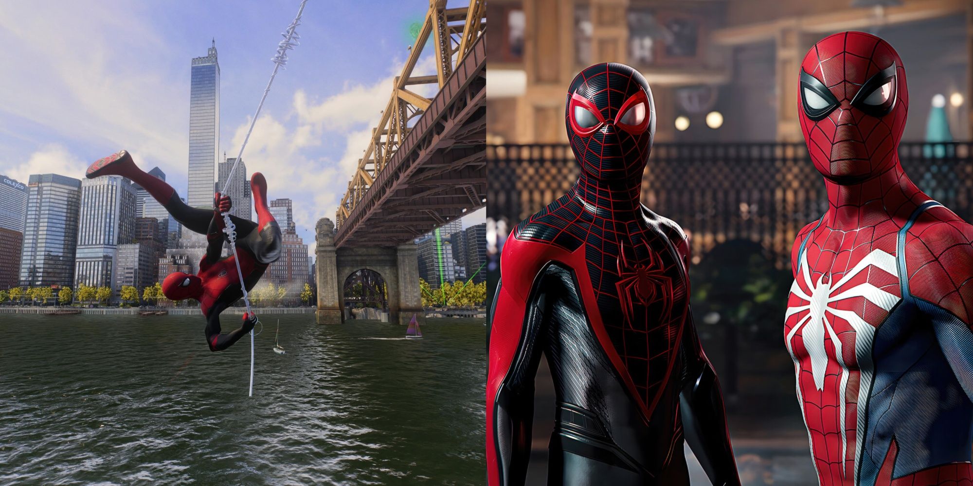 Peter Parker y Miles Morales dos personajes jugables durante la historia de Marvel's Spider-Man 2