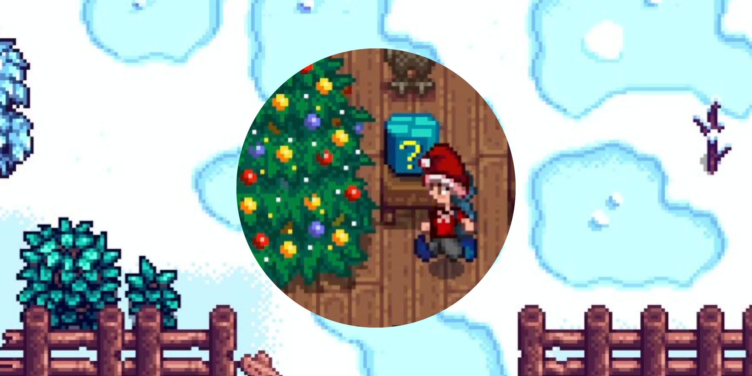 Una Caja Misteriosa recibida de Santa en Stardew Valley.