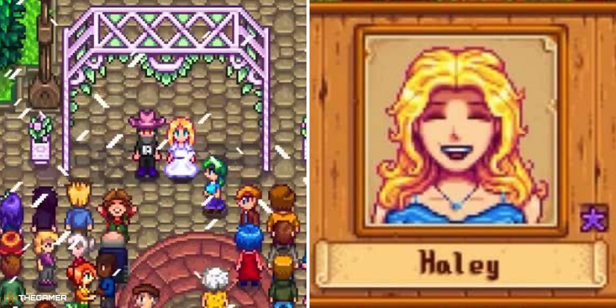 Stardew Valley - Haley's wedding (left), Haley's portrait (right)