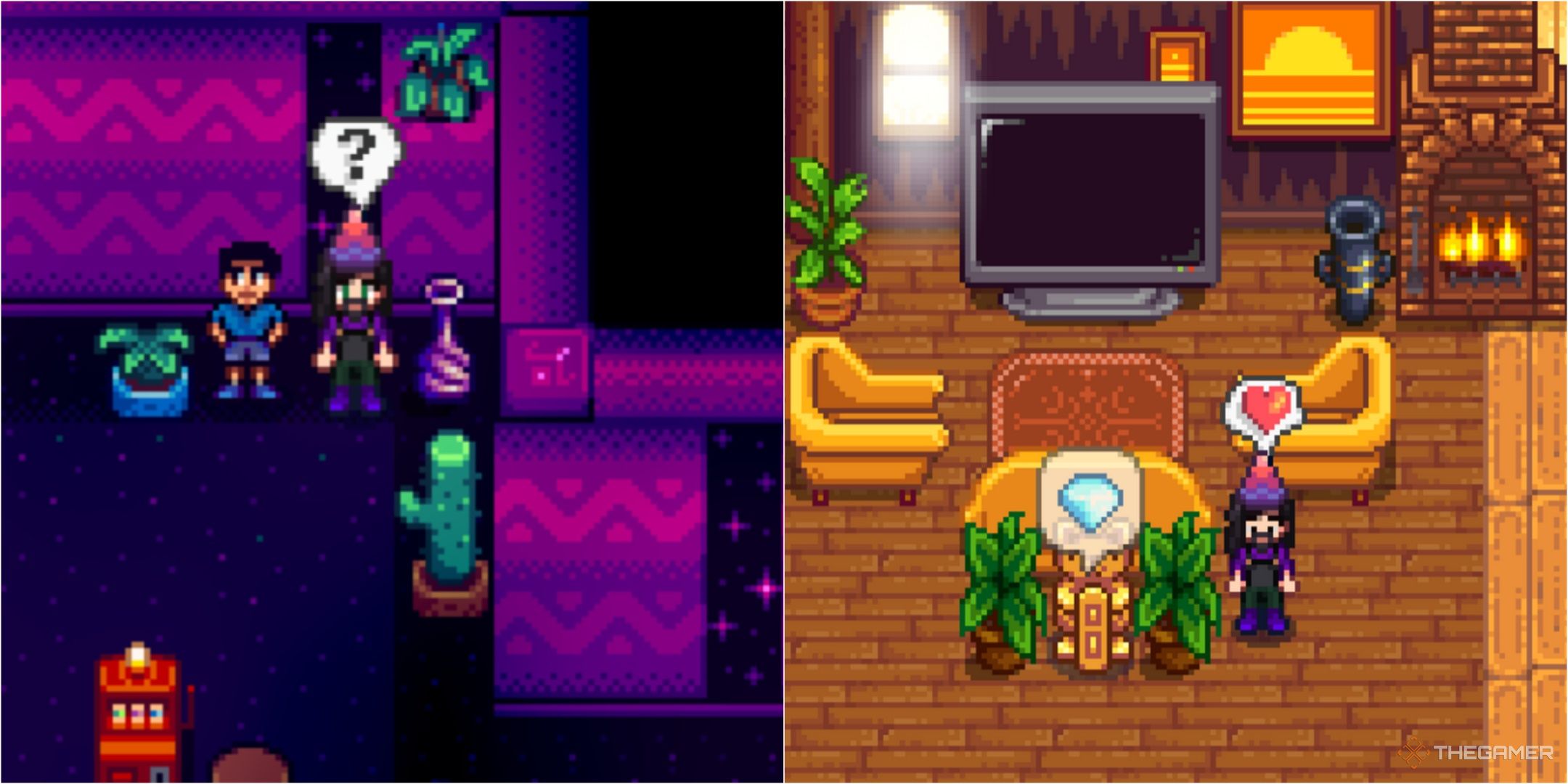 Granjero de Stardew Valley comprando la estatua de la fortuna infinita y recibiendo un diamante.