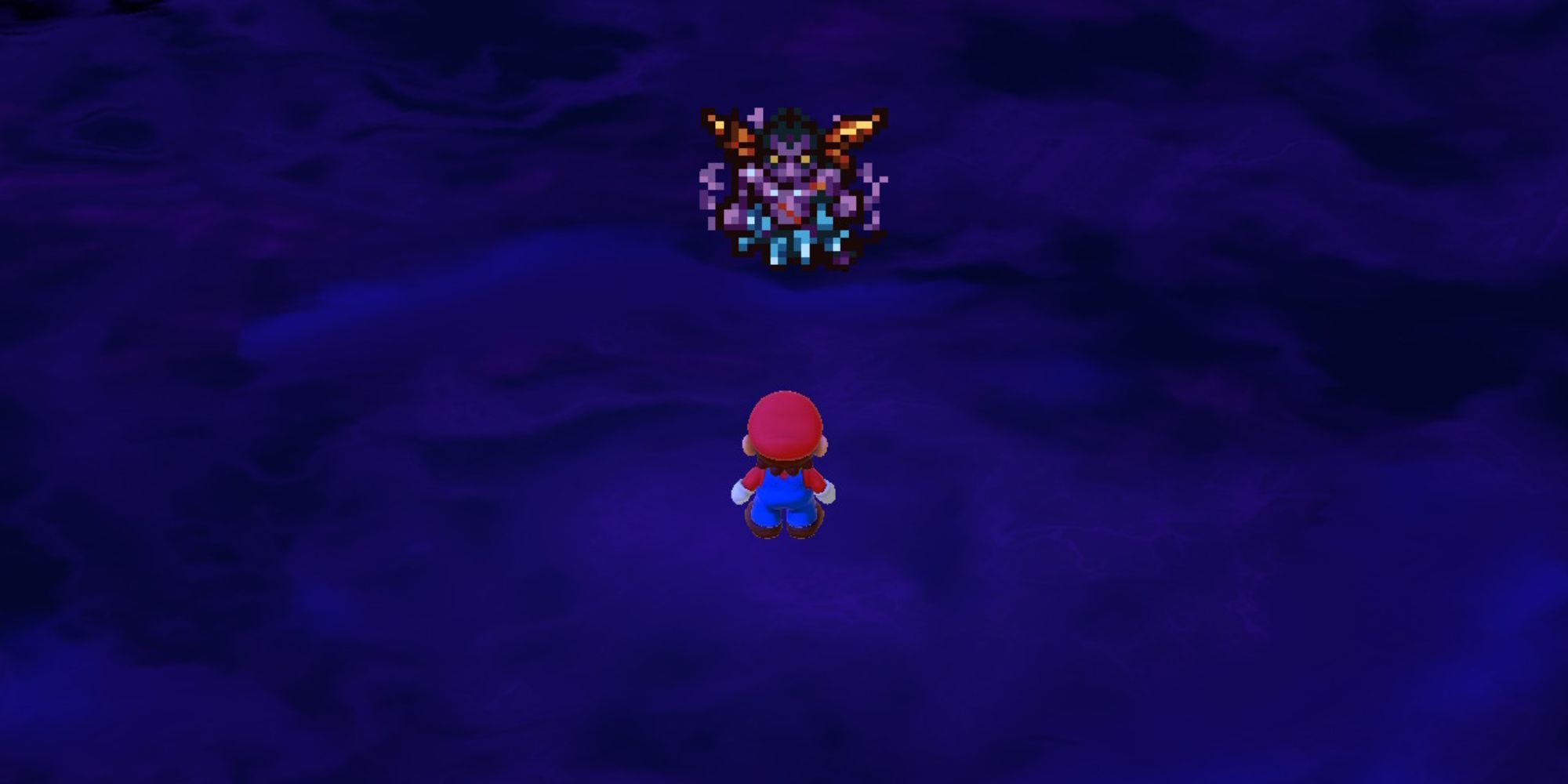 Mario enfrentándose a Culex en Super Mario RPG.