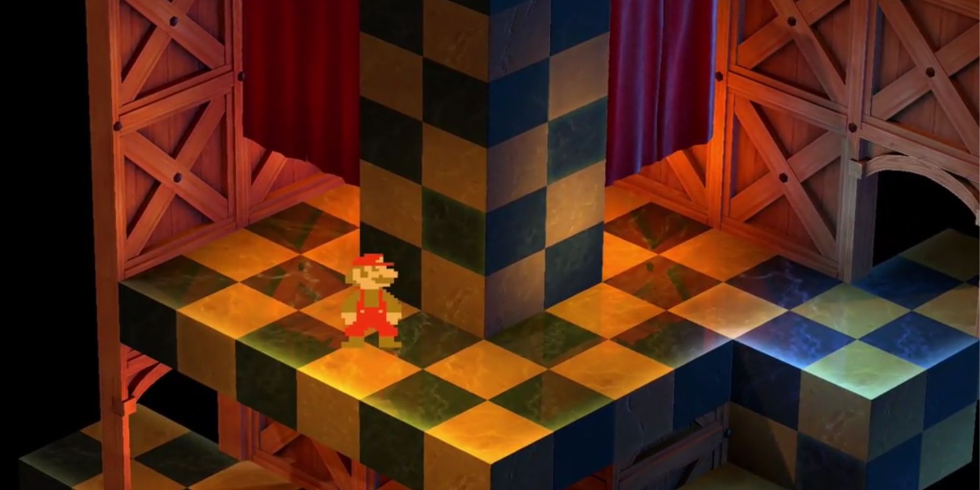 El huevo de pascua de Mario de 8 bits en Super Mario RPG.