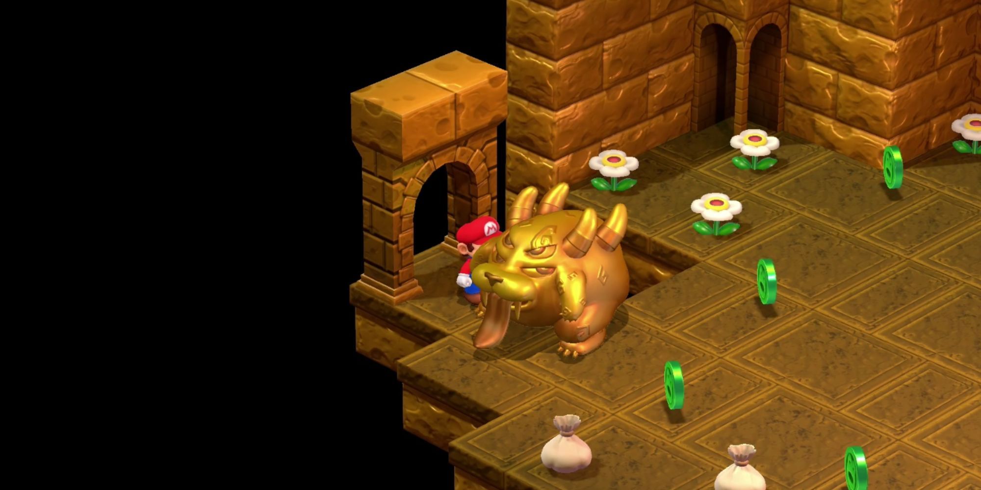La sala del tesoro del Templo Belome en Super Mario RPG.