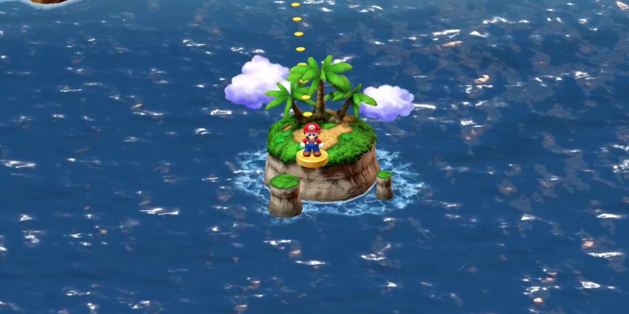 Mario parado en Yo'sters Isle en Super Mario RPG.