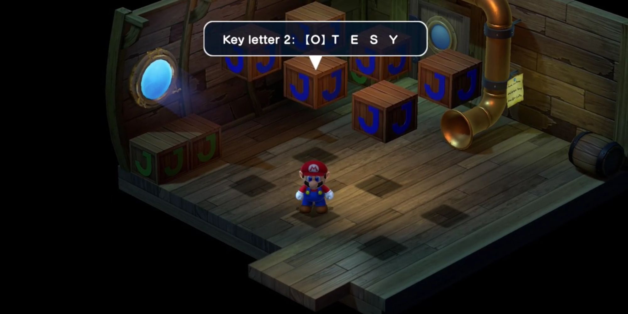 Mario ingresando la contraseña del Barco Hundido en Super Mario RPG.