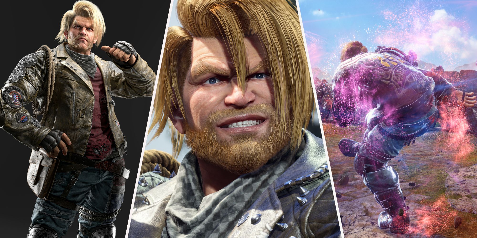 Un collage de imágenes de Paul Phoenix en Tekken 8