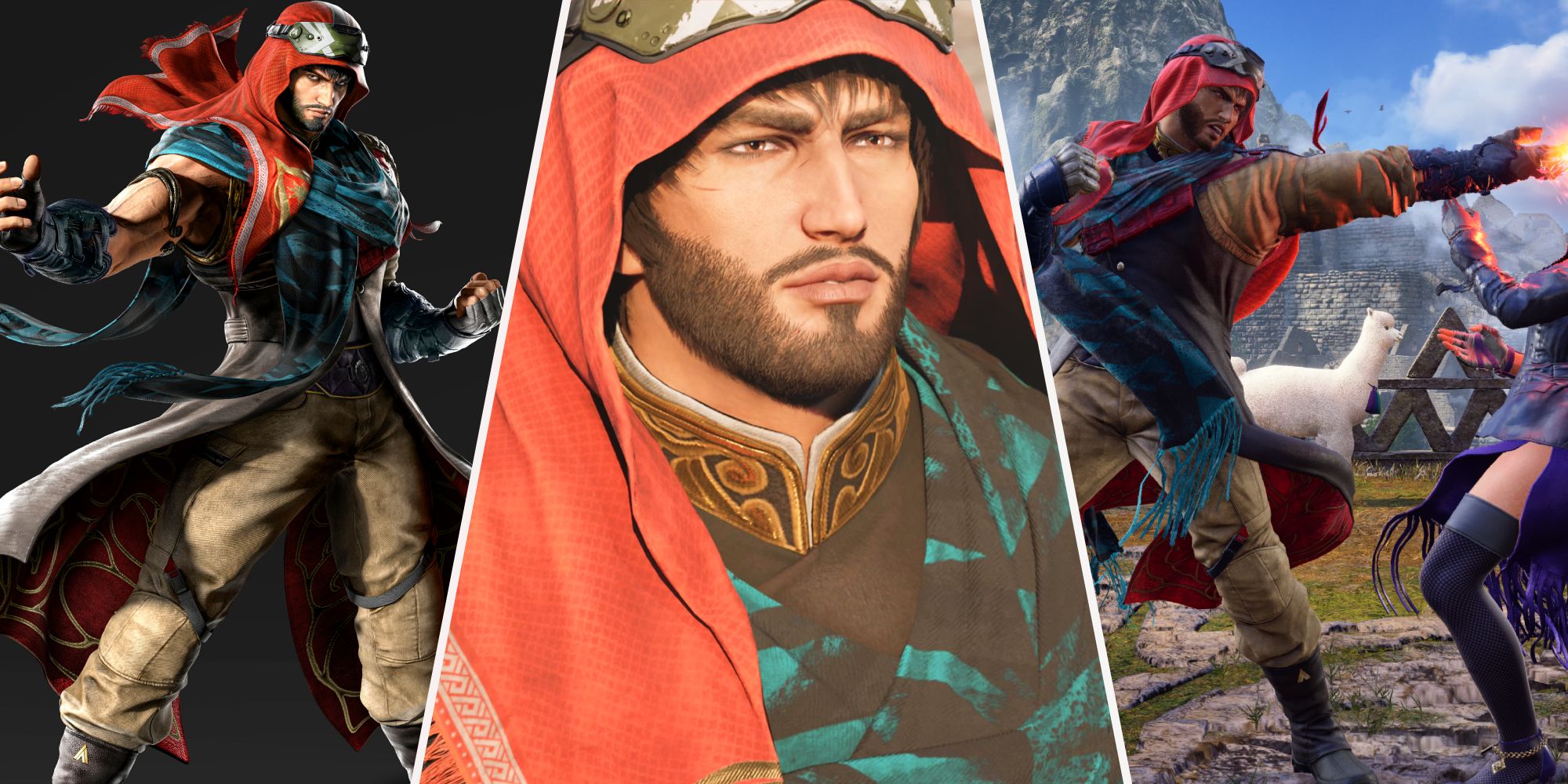 Un collage de imágenes de Shaheen en Tekken 8
