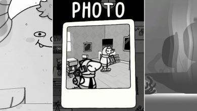 Split image of different scenes from Toem