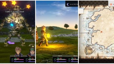 A collage of traveling through the land, fighting a boss, and a map in Various Daylife.