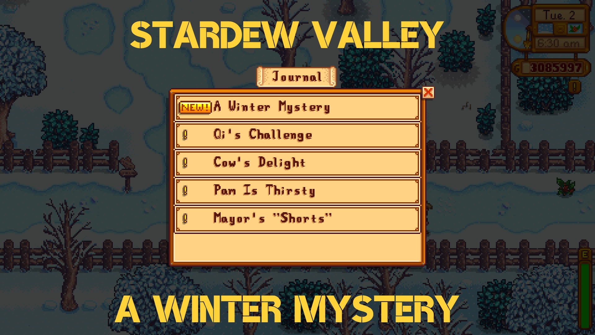 Un misterio de invierno Stardew Valley