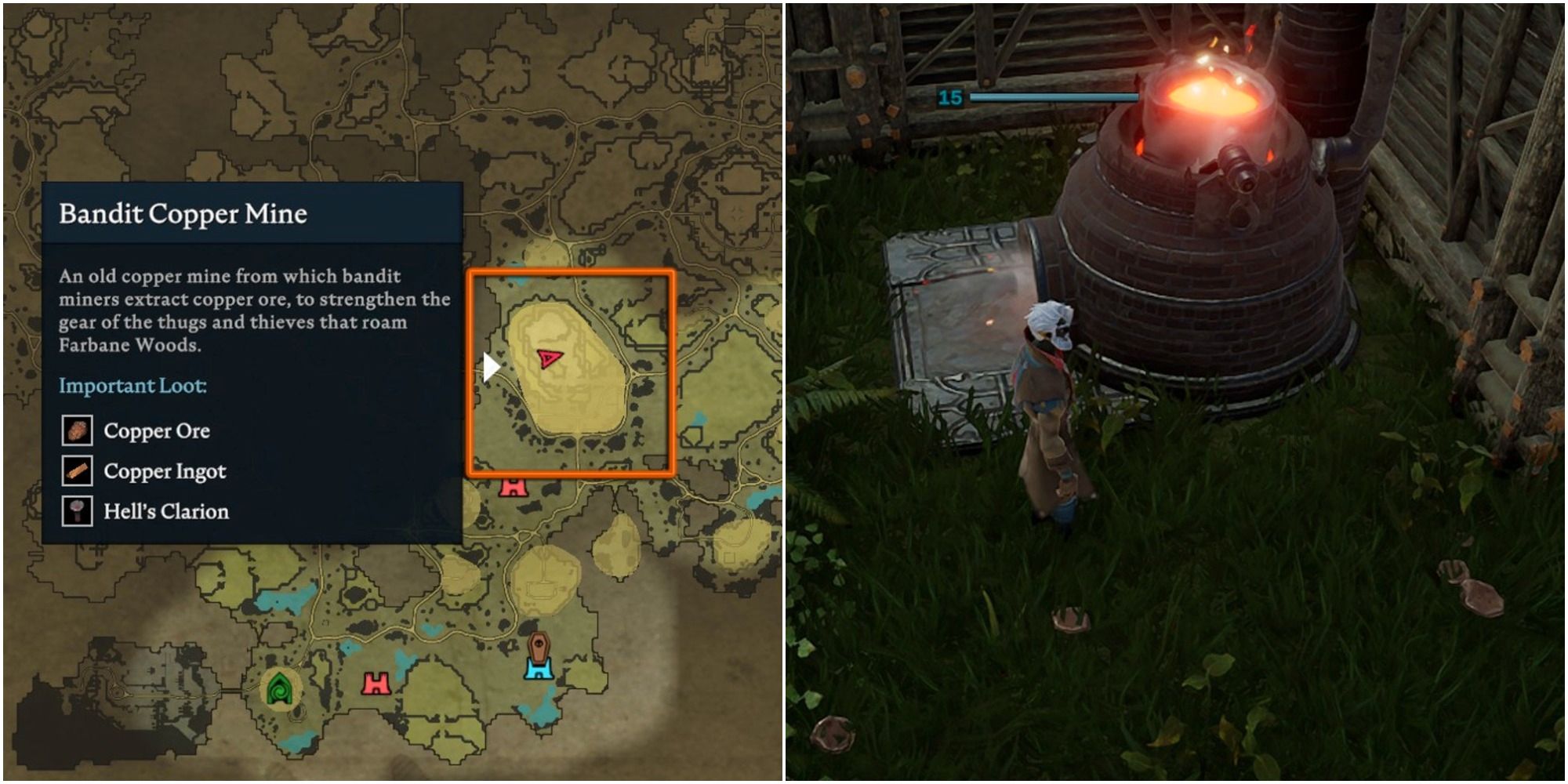 v rising copper furnace and mining