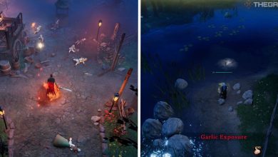 image of player in dawnbreak village next to image of player fishing with garlic exposure