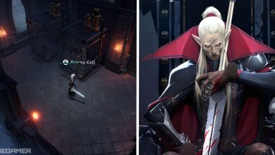 image of prison cell next to image of promotional art for v rising