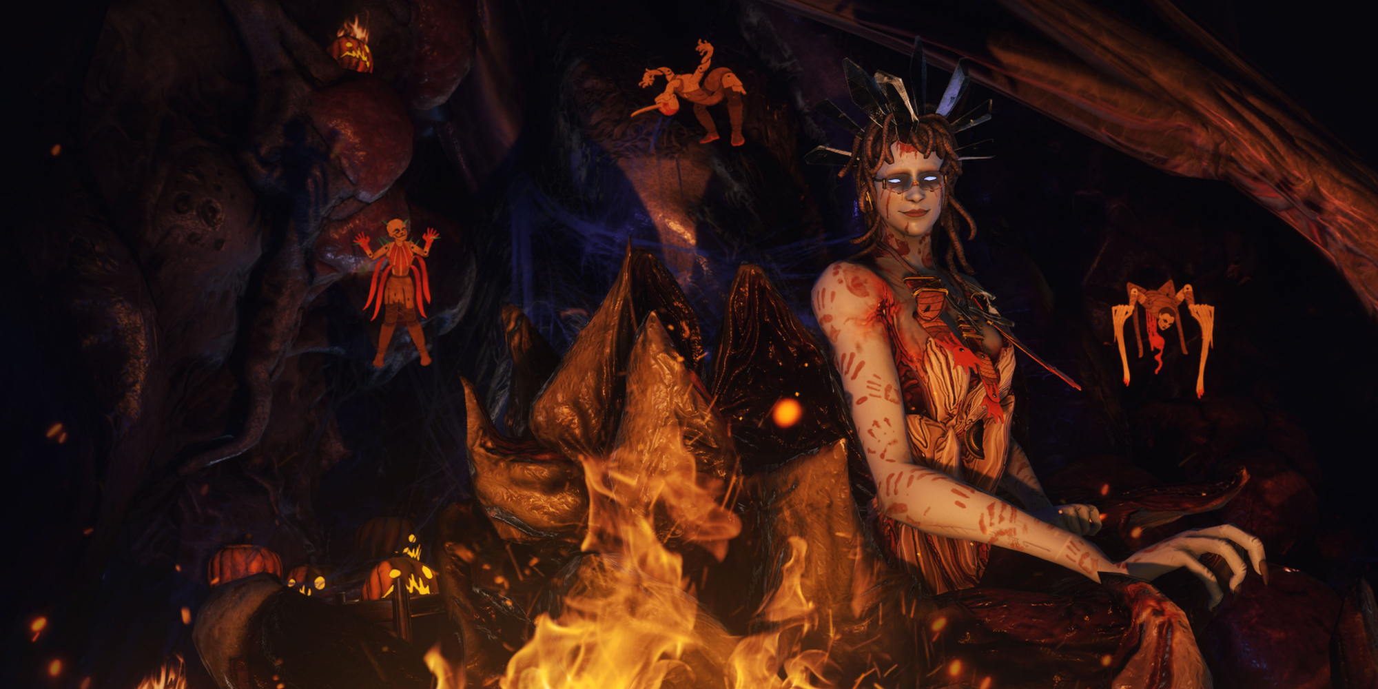 Hija de Warframe celebrando a Naberus