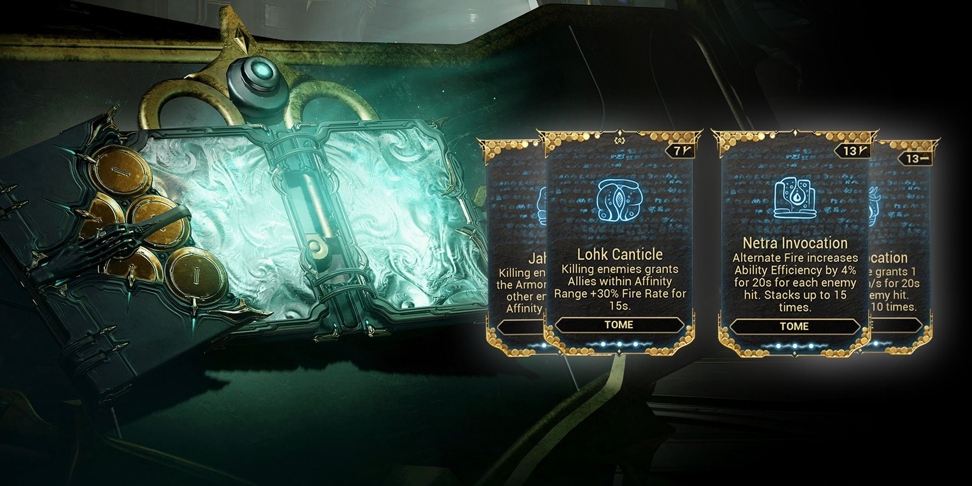 Modificaciones del tomo del grimorio de Warframe