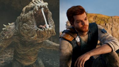 Star Wars Jedi Survivor Featured Split Image Of Rancor And Cal